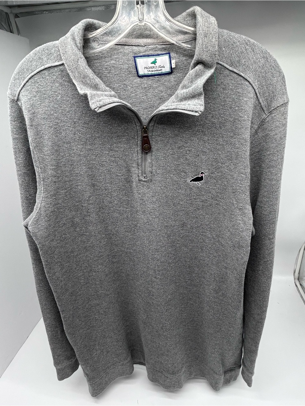 Properly Tied Women’s Gray Quarter-Zip Pullover Sweater Medium